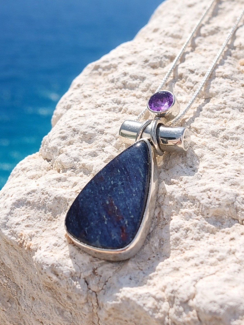 Purple Adventurine & Amethyst Necklace - Picture 6 of 10